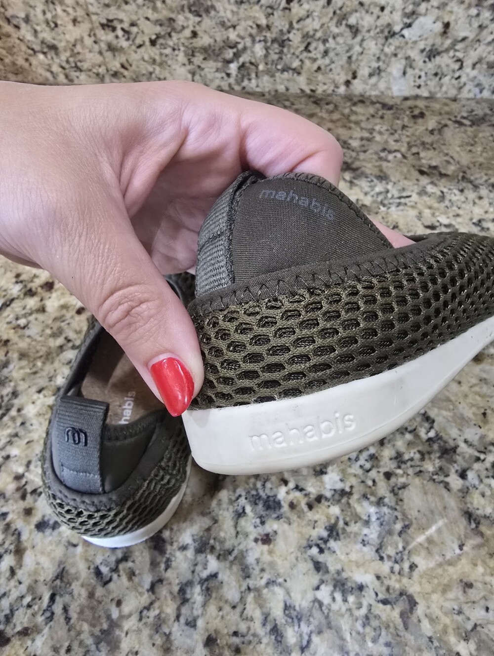 Mahabis Mesh Solar Slippers Slip On Flats Khaki Green Womens 7.5 Water - Picture 4 of 7